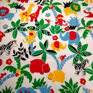 Weilwood Fabric Sewing Material Jungle Safari Animals Colorful Kids Animal 3 Yds